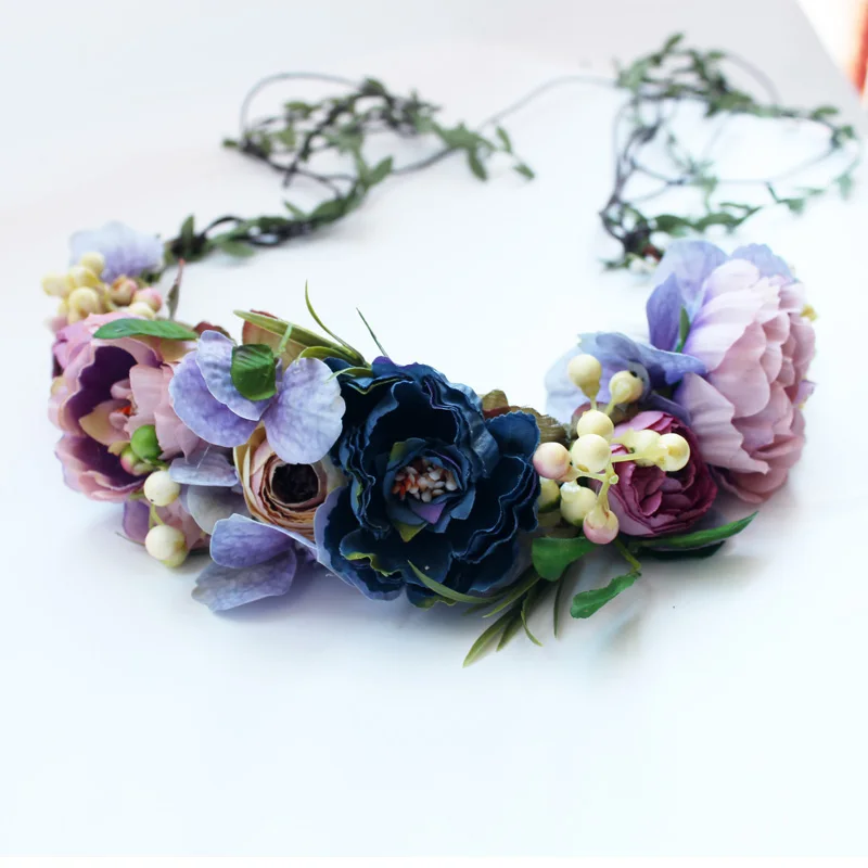 Вечерние обручи для волос с цветочным принтом свадебный головной убор невесты