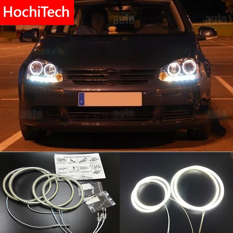 

HochiTech for Volkswagen VW golf 5 MK5 2003-2009 Ultra bright SMD white LED angel eyes halo ring kit daytime running light DRL