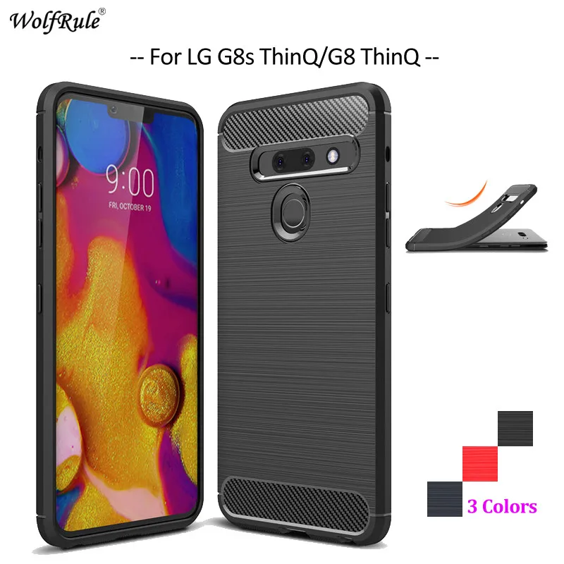 

Углеродного волокна чехол для телефона для LG G8 чехол ThinQ Мягкий ТПУ прочная задняя крышка для LG G8 ThinQ Телефон Бампер Защитный чехол 6,1''
