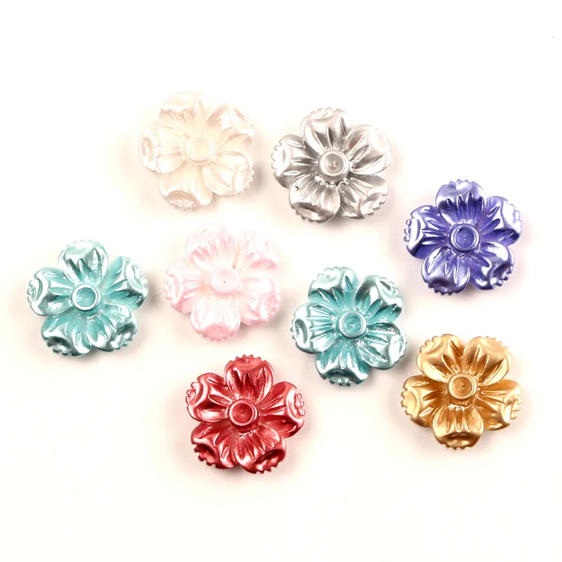 50Pcs 16mm Mixed Flower Resin Decoration Crafts Flatback Cabochon Embellishments For Scrapbooking Diy Accessories | Дом и сад