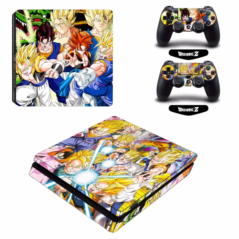 ARRKEO Dragon Ball Super Son Goku VS Vegeta виниловая наклейка PS4 Slim Skin Наклейка для playstation 4 Slim консоль и 2 контроллера
