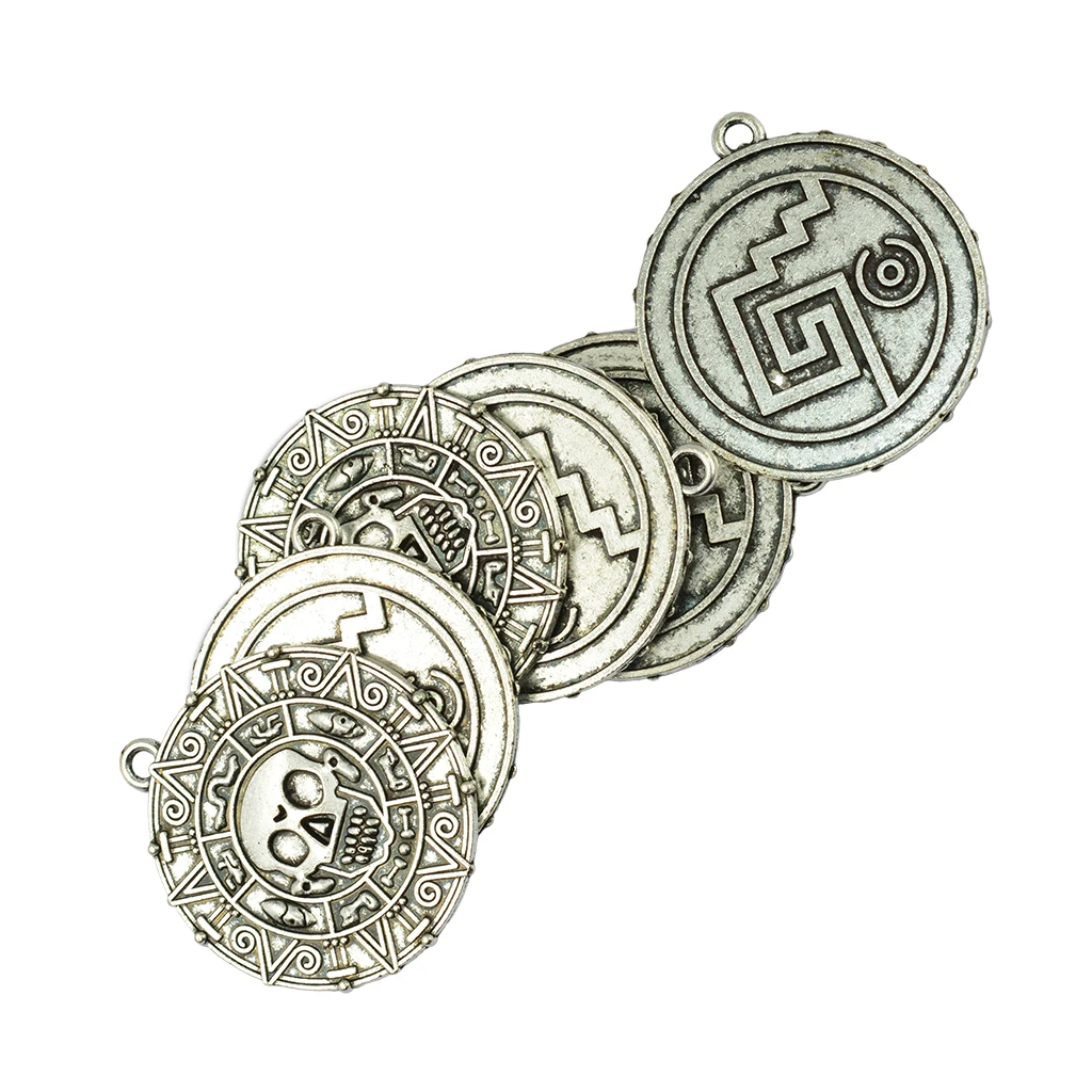 6 шт. фильмы из Карибского моря осатекская монета медальон ожерелье с кулоном