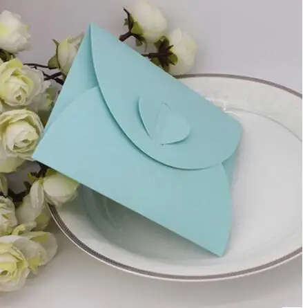 50 шт/партия крафт-бумага конверт 5,1x5,1 дюймов(13x13 см) Envelpes для приглашений 5 цветов почтовый держатель бумажное сердце конверт - Цвет: Tiffany Blue