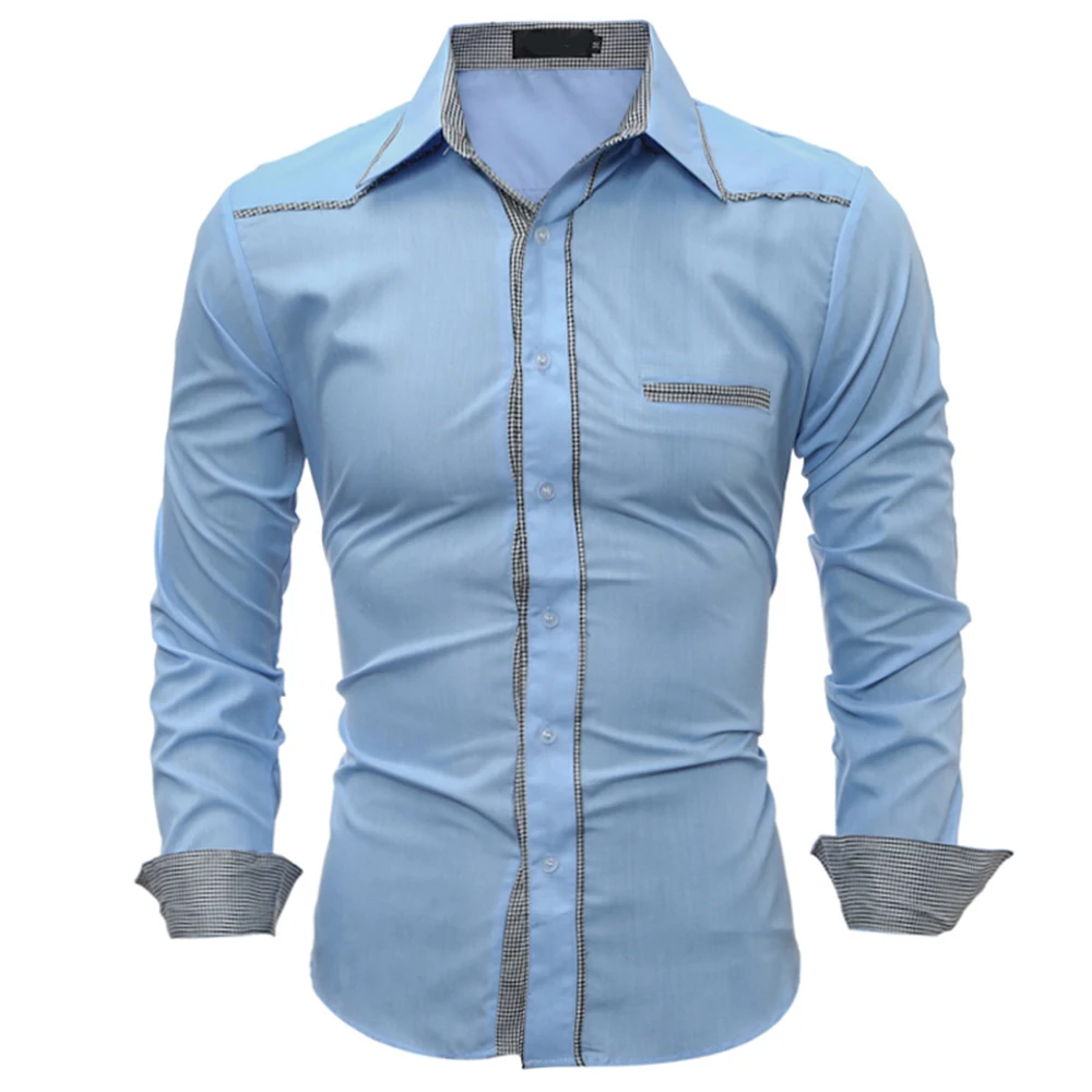 Рубашка мужская с длинным рукавом простые повседневные топы блузка в клетку