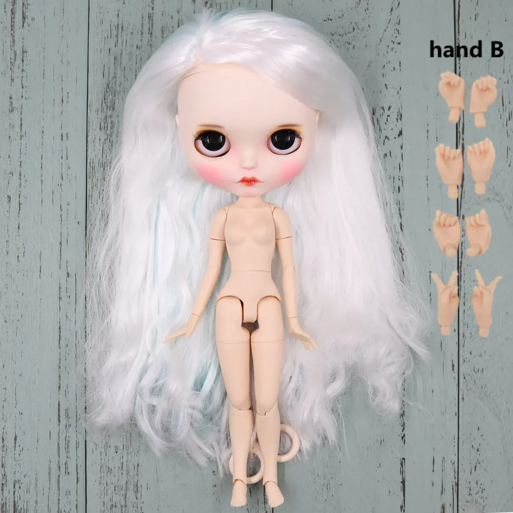 ICY Blyth кукла для серии № BL6909/136 детские голубые микс белые волосы Цвет Резные губы индивидуальные матовые лица соединение тела 1/6 bjd - Цвет: like the picture