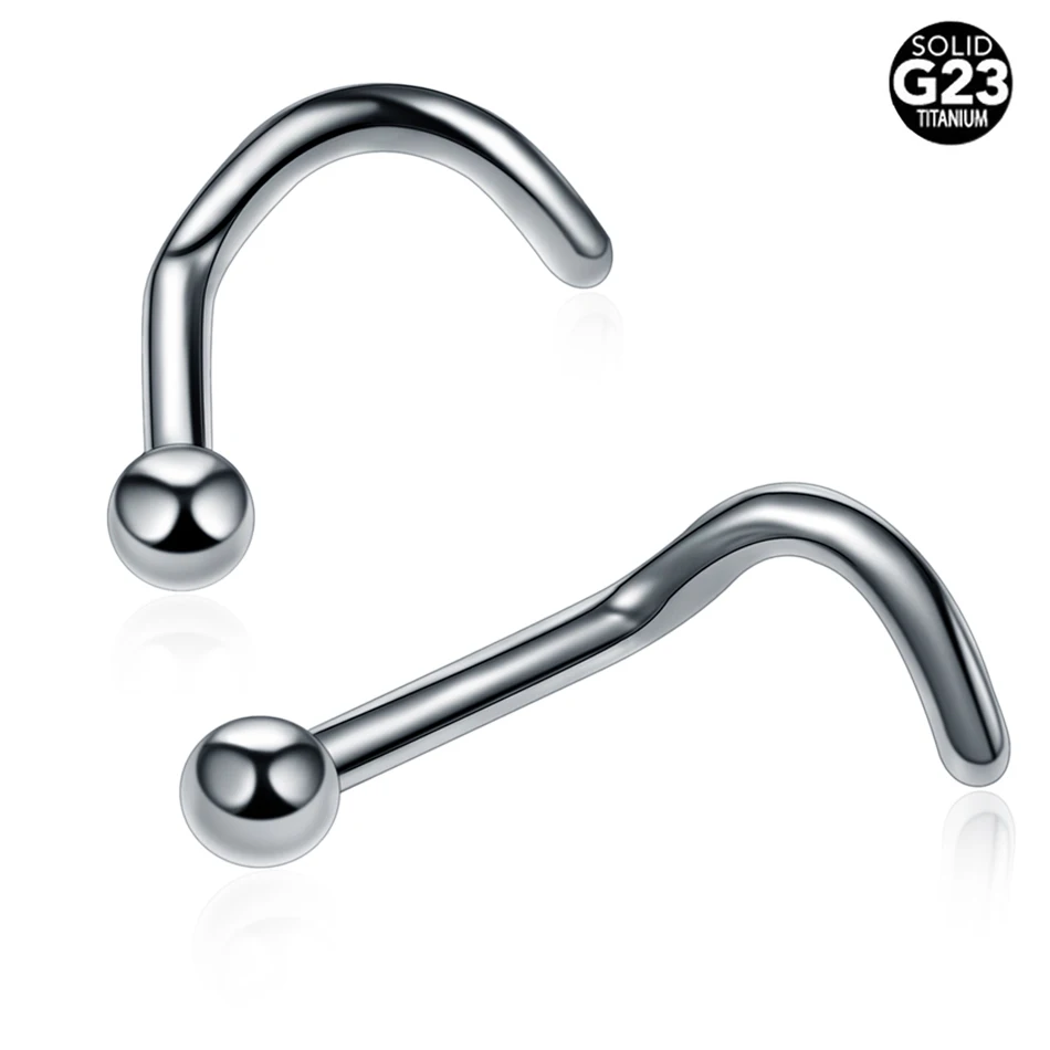 

1PC G23 Titanium 18G Nose Studs Septum Rings Nostril Earring Gauges Piercing 20G Nazir Stud Screw Rings Piercing Body Jewelry