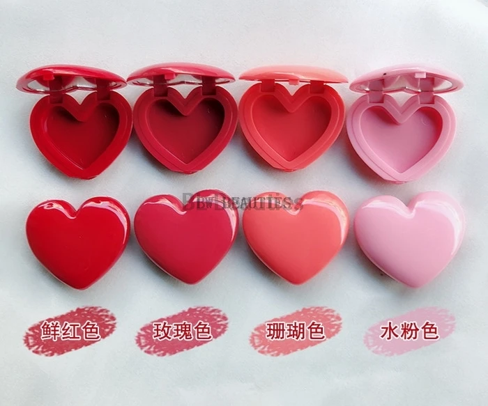 100 шт сердце любовь помада паллет Румяна чехол Тени для век компактный DIY губ