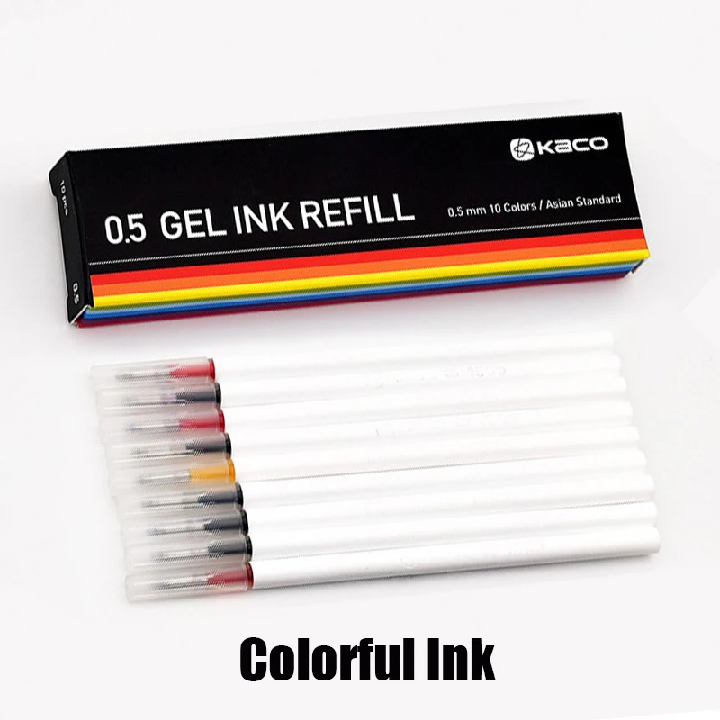 Colorful refills 5 шт./кор. Kaco Ретро темные Цветной гелевые ручки выдвижной 0,5 мм Классическая приковывающая взгляд темно-красный/зеленый/коричневый/цвет синий, черный; большие размеры ручки для журнала - Цвет: Colorful refills