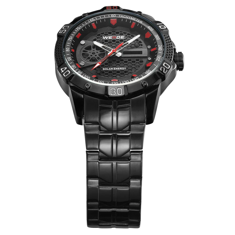 weide полностью Стальные кварцевые часы с солнечной энергией для мужчин спортивные водонепроницаемые деловые мужские часы hombre reloj relogio masculino