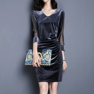 

The New Fashion women Sexy new velvet dress, style restoring ancient ways. Package hip. plus size. sexy dress 3xl BB01