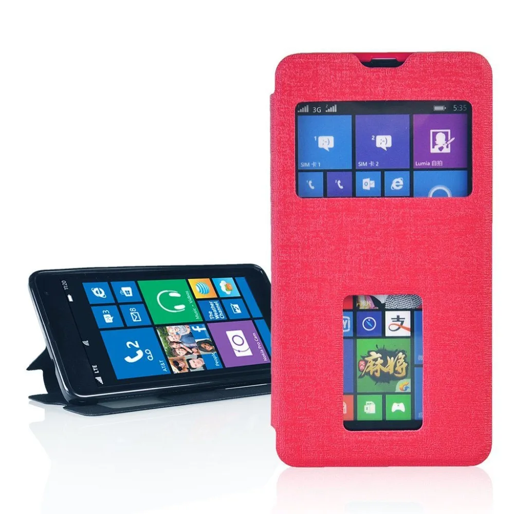 Откидной Чехол из искусственной кожи с двумя окнами для Nokia Lumia 930 чехол Microsoft N930