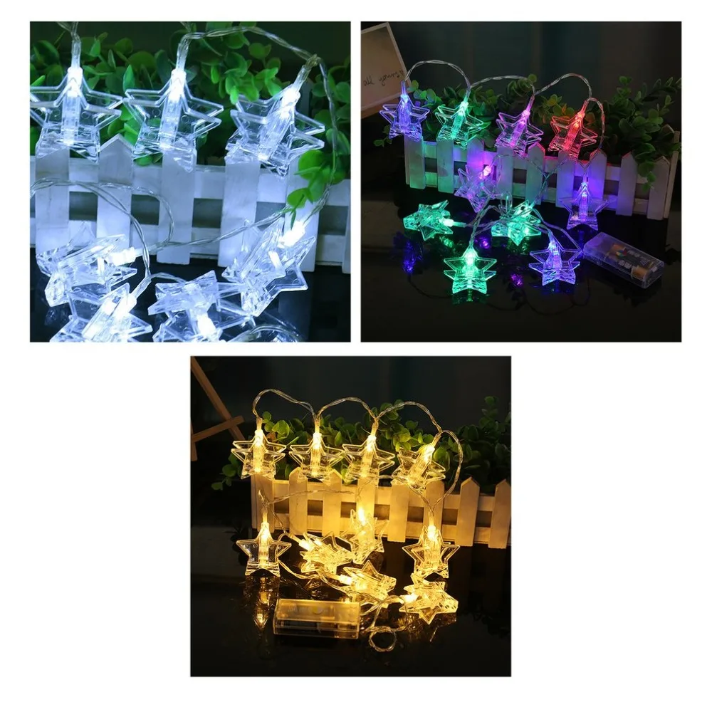 Battery Box Pentagram Clip Lamp Home Decoration Photo Decorative String | Лампы и освещение