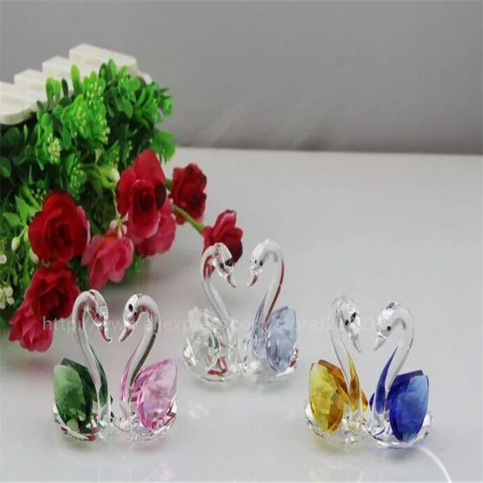 free shipping s Feng Shui Crystal Animals Crafts Swans Figurine For Home Weding Decor Gift | Украшения и аксессуары