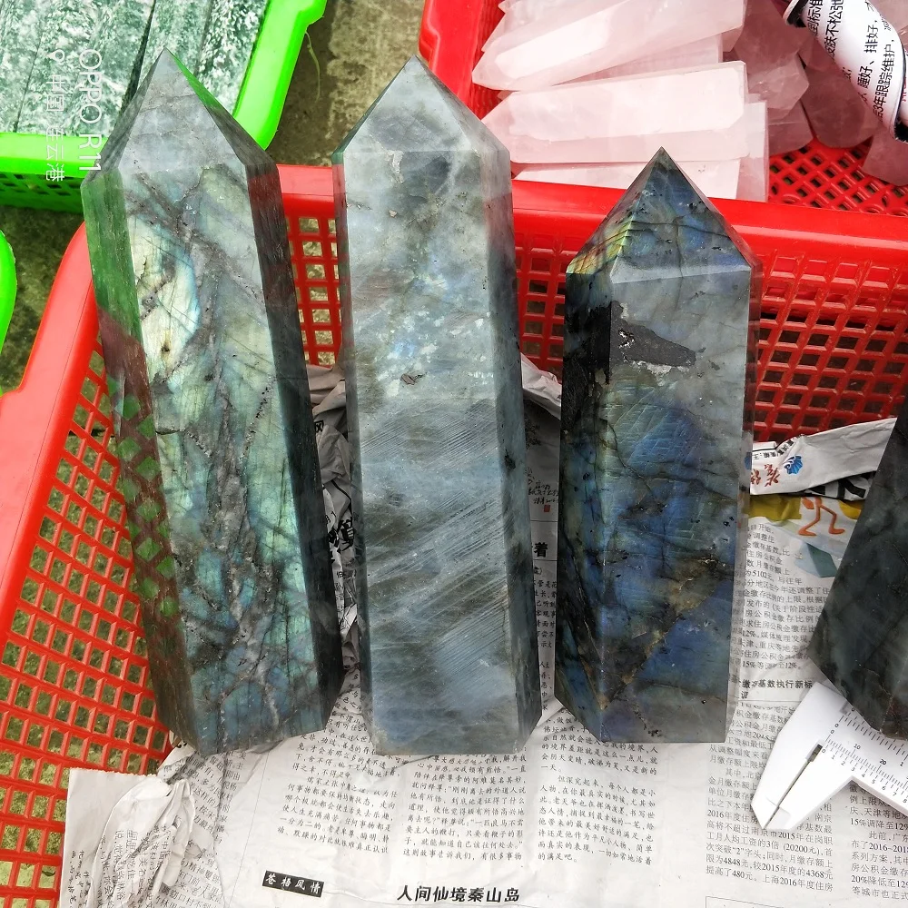 

Natural Crystal Point Natural Labradorite Wand And Crystal Wand Points