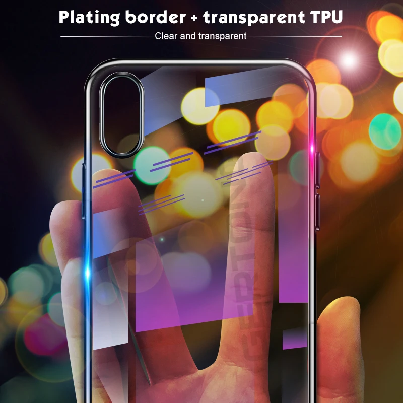 Мягкий чехол из ТПУ с покрытием для телефона iPhone X XR XS Max 7 8 6S 6 Plus SE 5S 5 прозрачный
