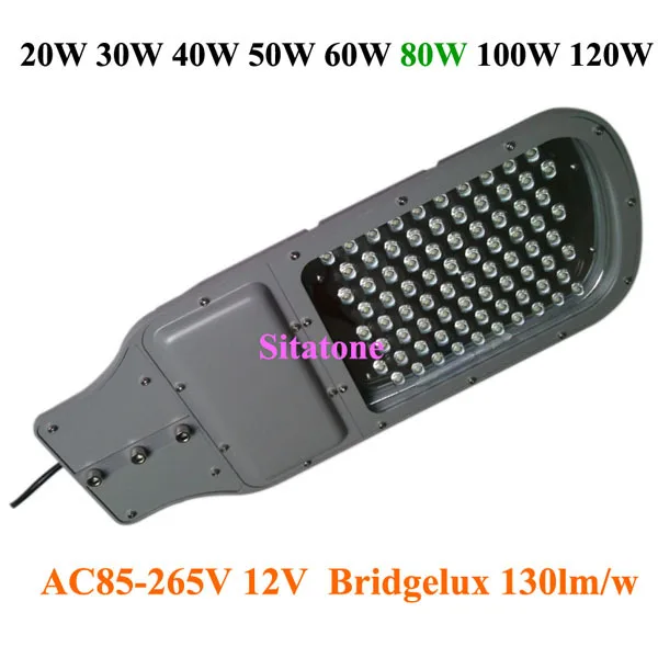 Литье под давлением светодиодный уличный фонарь IP67 20 Вт 40 50 60 80 100 120 bridgelux лм/Вт