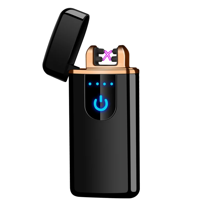 Горячая двойная сенсорная плазменная дуговая USB Зажигалка светодиодный дисплей