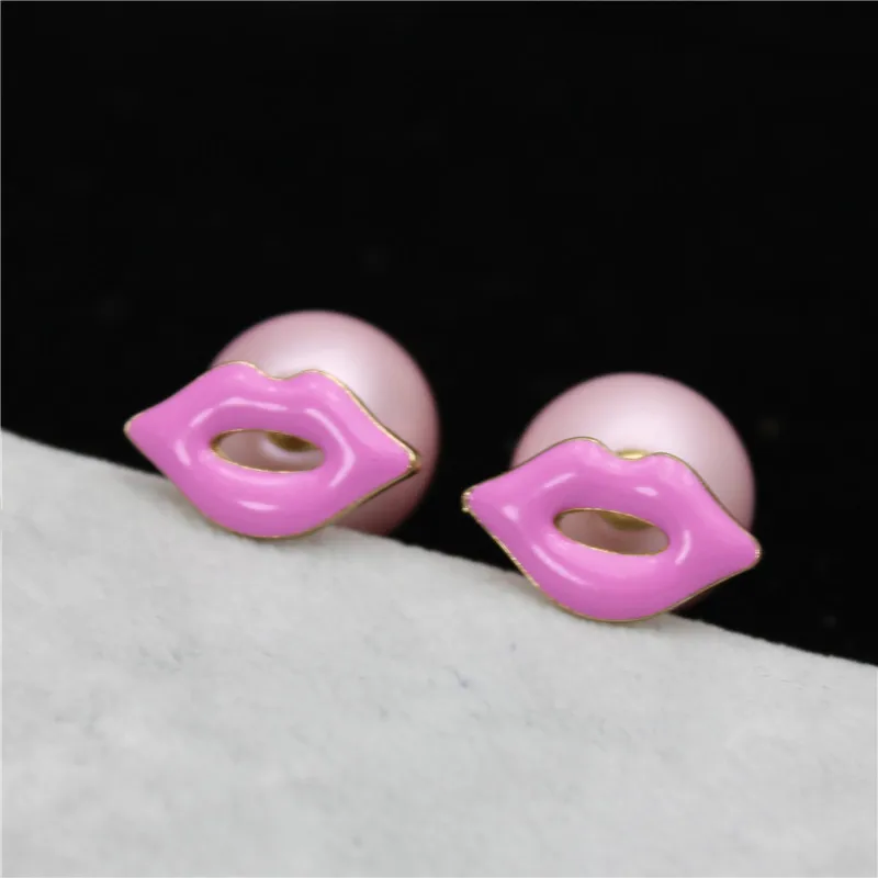 Новый дизайн модная брендовая бижутерия серьги-гвоздики с двойным искусственным