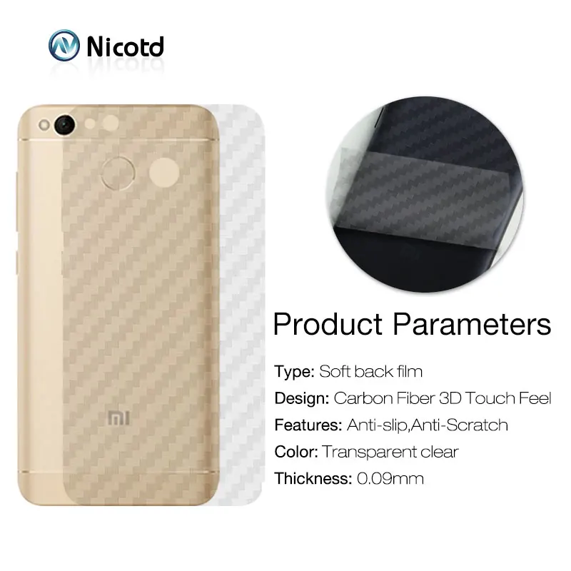 Nicotd HD углеродное волокно 3D мягкая пленка для Xiaomi Redmi 6 pro 6A прозрачная защитная redmi