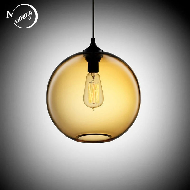 Винтажные промышленные стеклянные шаровые подвесные светильники 6 цветов