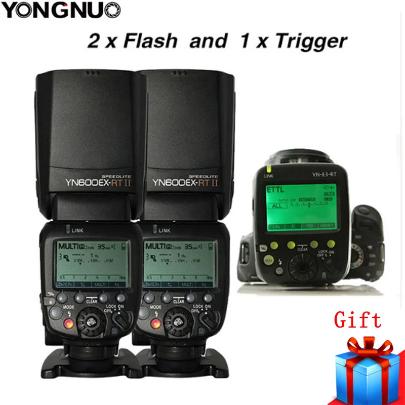 2x Светодиодная лампа для видеосъемки YONGNUO YN600EX RT II 2 4G Беспроводной HSS ведущей