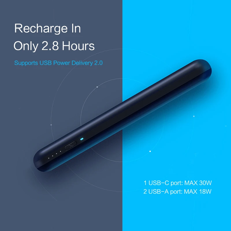 Внешний аккумулятор Xiaomi ZMI 15000 мАч USB PD 2 0 быстрая зарядка 3 с разъемом Type-C для