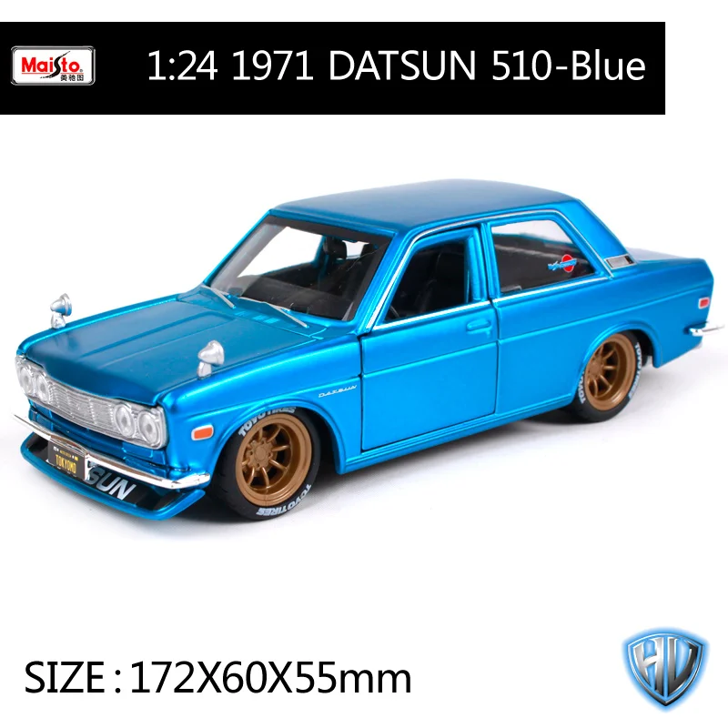 32527 Maisto 1:24 Nissan 1971 DATSUN 510 Сборка DIY Ретро модель автомобиля литая под давлением Новинка в коробке Новое поступление - Цвет: 32527