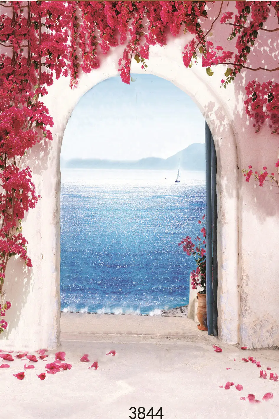 Seaside Arch Door Boat Customized Vinyl Photography Backdrop Wedding Children Computer Printed Backgrounds for Photo Studio | Электроника