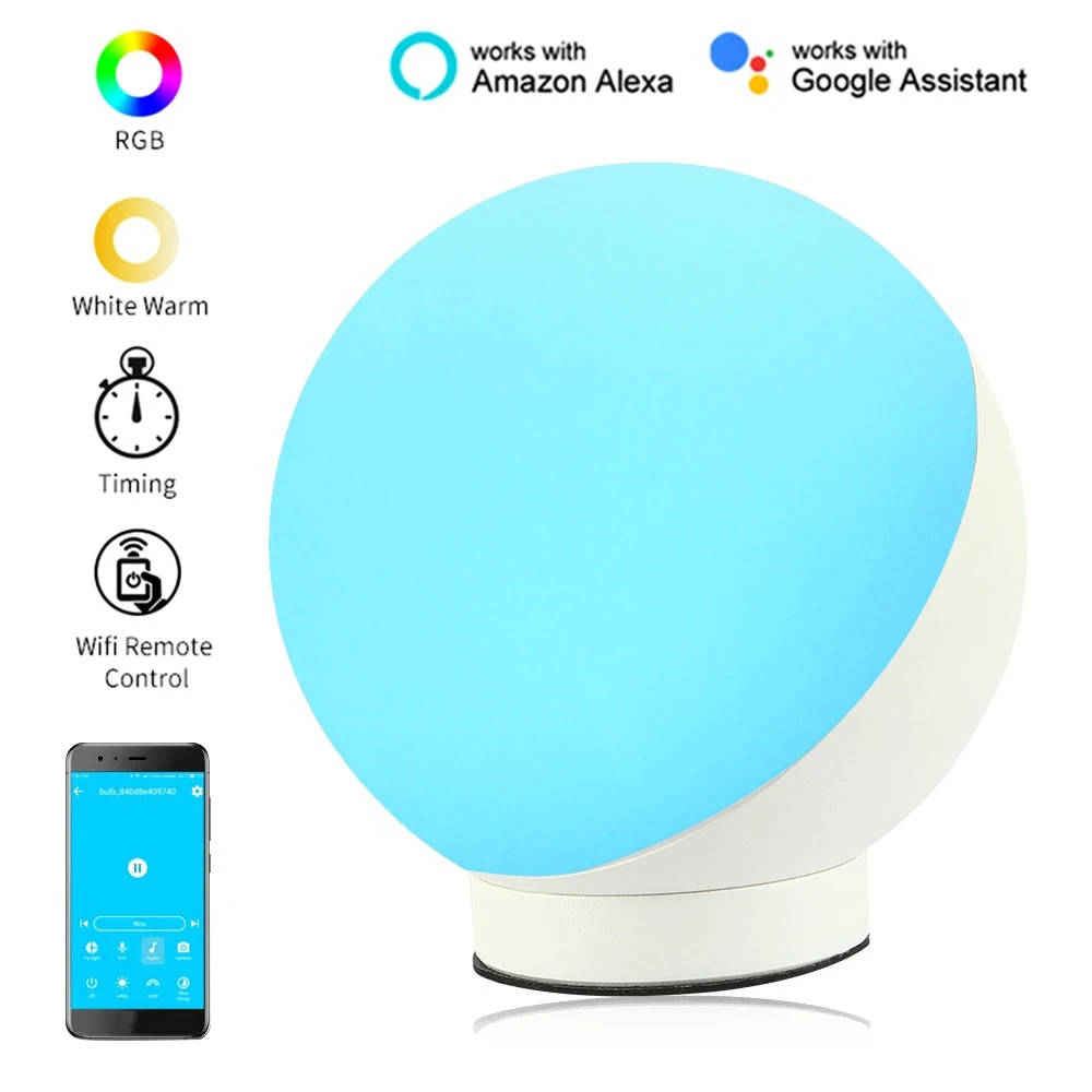 Умная лампа для дома 7 Вт Wifi умный светодиодный светильник работает с Amazon Alexa Google Assistant Ewelink US EU type