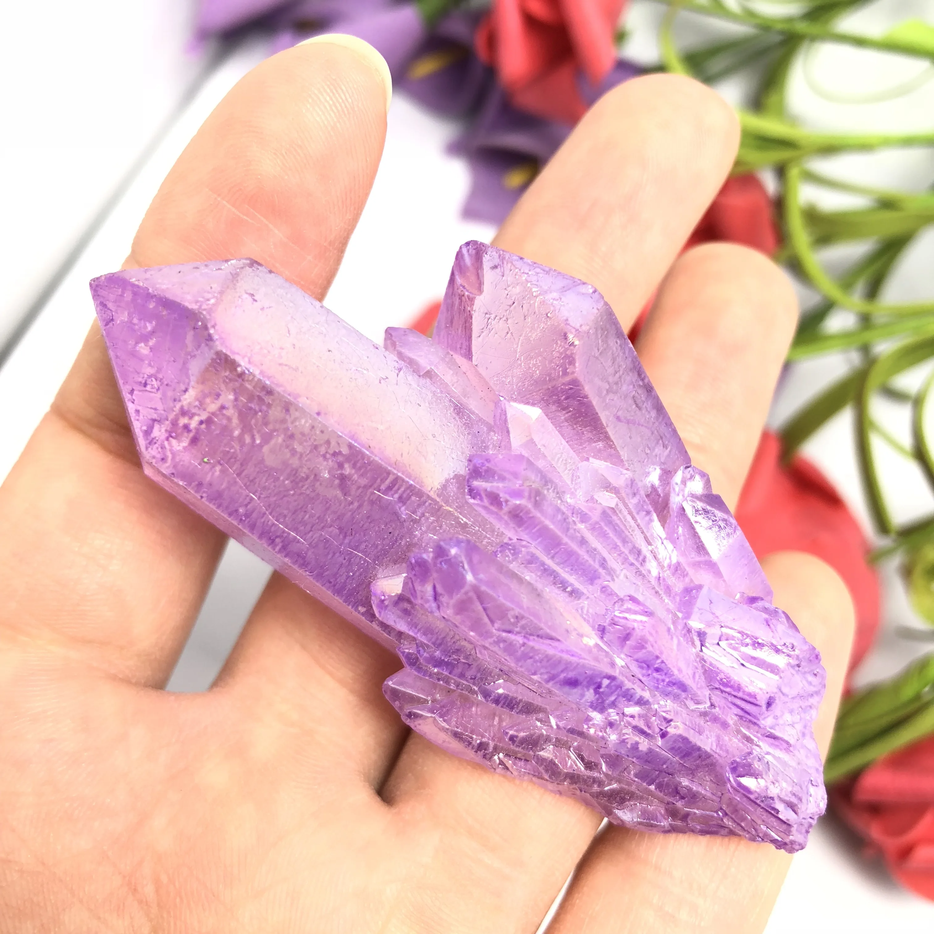 Аура кварцевый кристалл кластер Ангел натуральный Druzy Geode образцы минералов для