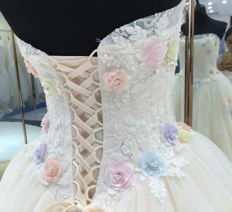 BANVASAC новые элегантные цветы без бретелек свадебные платья вышивка бисером