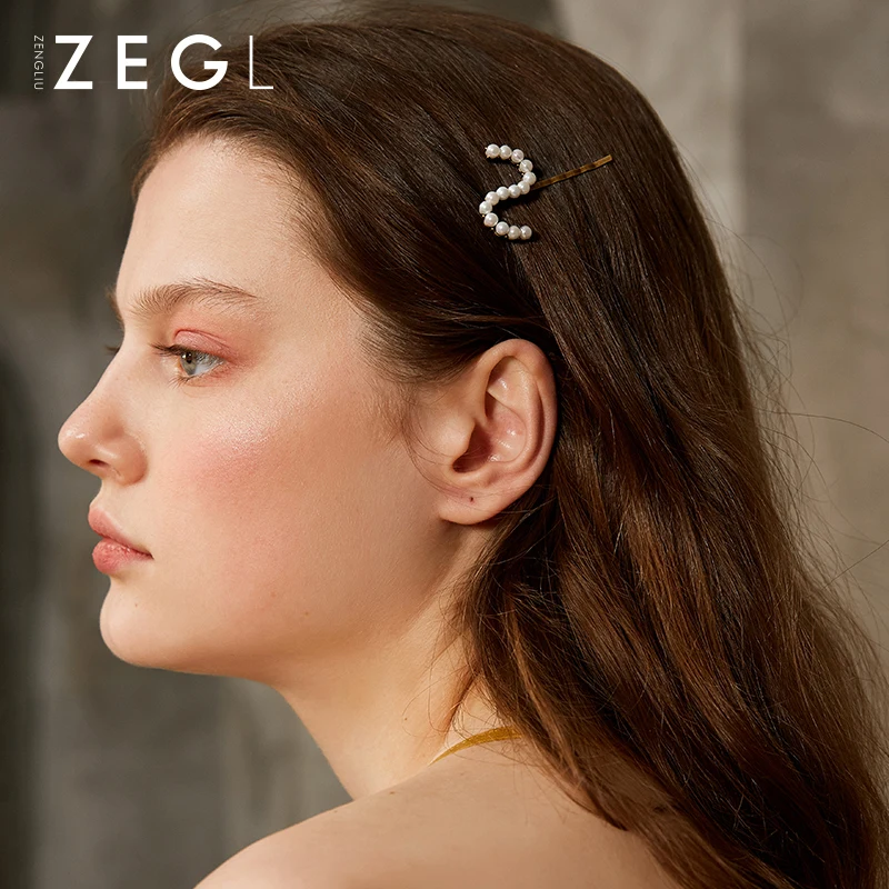 Женская заколка для волос ZEGL красная с имитацией жемчуга|Украшения волос| |