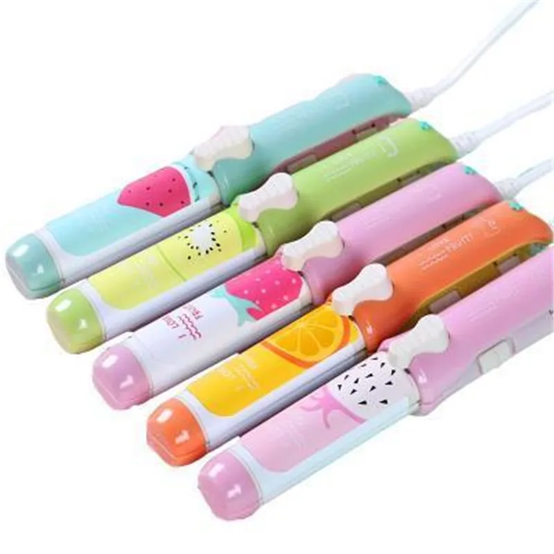 

Hair Styling Electric Hair Curler straightener Mini cartoon straight iron rollers electric cartoon curlers cartoon straightener