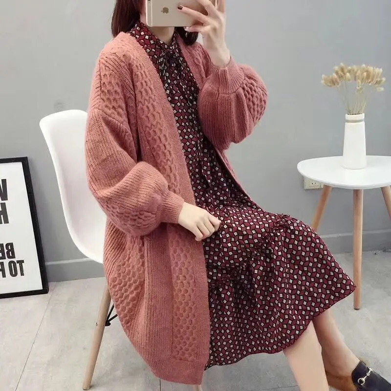 2019 Autumn Winter Fashion Women Long Sleeve loose knitting cardigan sweater Lady Knitted Female pull femme |