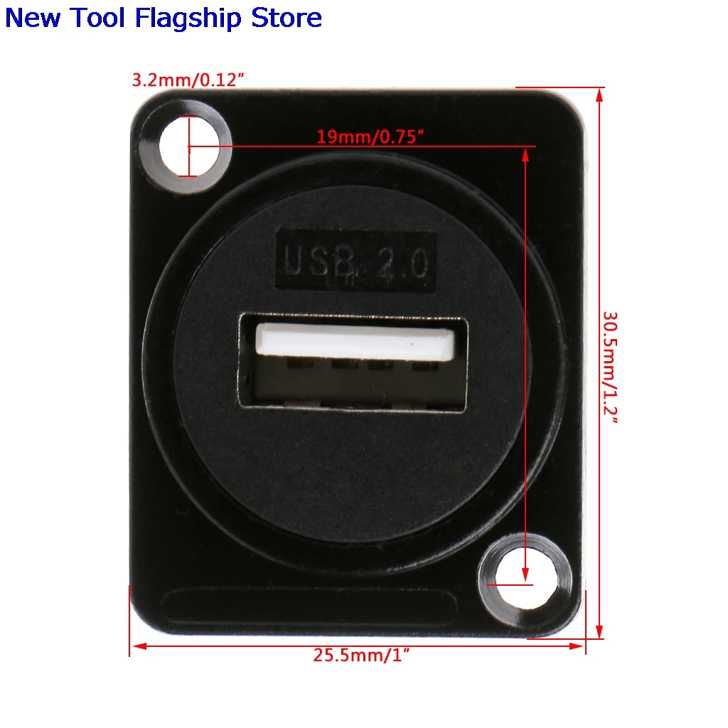 Металлический USB 2 0 3 D Тип гнездовой разъем для подключения к гнезду Панель