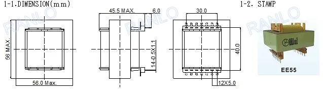 EE55/55/21A трансформатор Шпулька PC40 ферритовый сердечник|transformer bobbin|transformer 1500w1500w