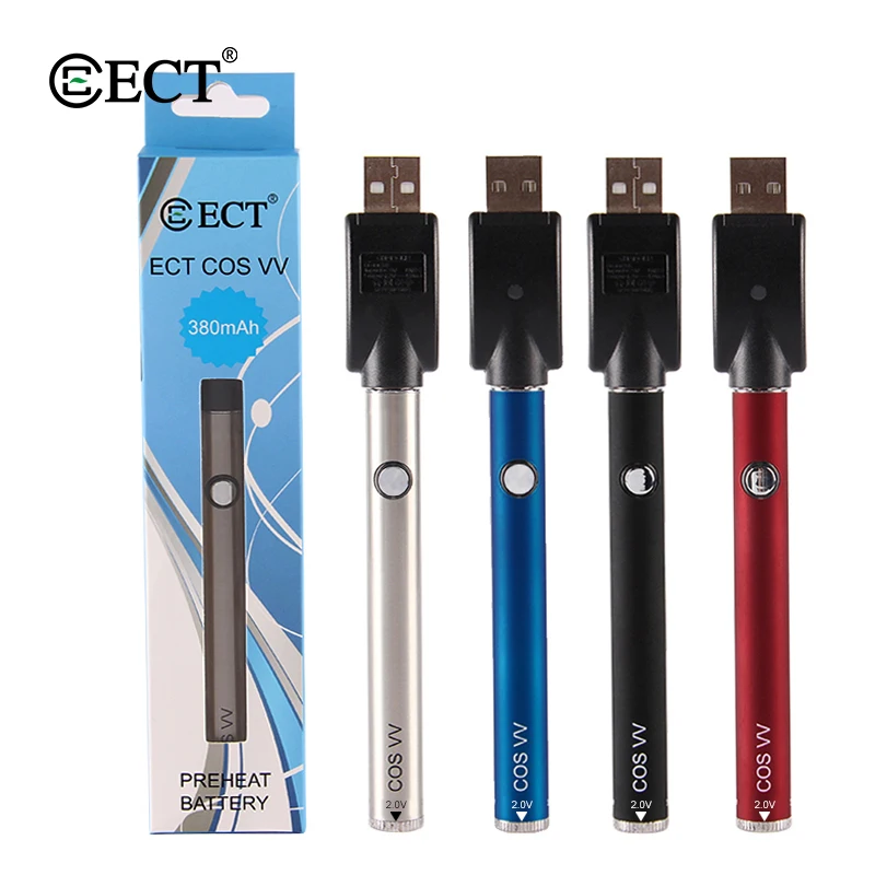 Vape Mod ECT COS Preheat VV батарея 450 мАч переменное напряжение электронная сигарета мод с usb