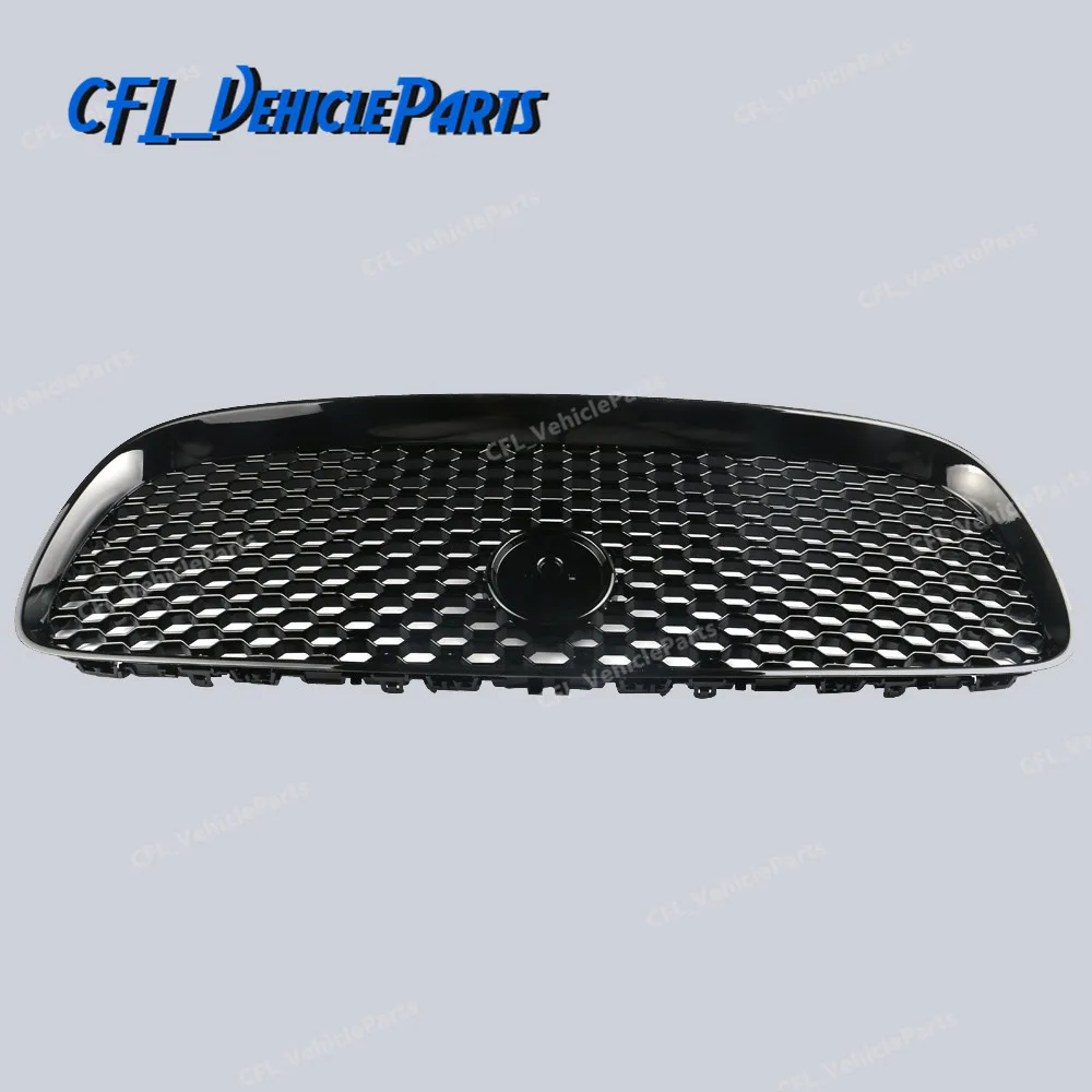 

All Black Front Center Grill Grille Mesh T2H3981 For Jaguar XF XFR 2016 2017 2018