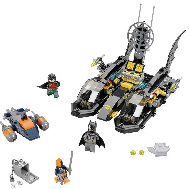 Decool 7113 263 шт. Супер Герои Бэтмен Batboat Harbor Pursuit 76034 строительные блоки игрушки
