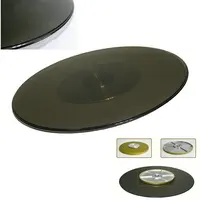 HQ TY01 UPGRADE Tempered Tawny Color Glass Turntable Lazy Susan Dining Table One Piece with Fiberglass Base Swivel Plate
