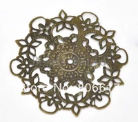 best quality 20 pcs bronze tone filigree flower wraps connector embellishments jewelry findings 55mmw03479 x 1