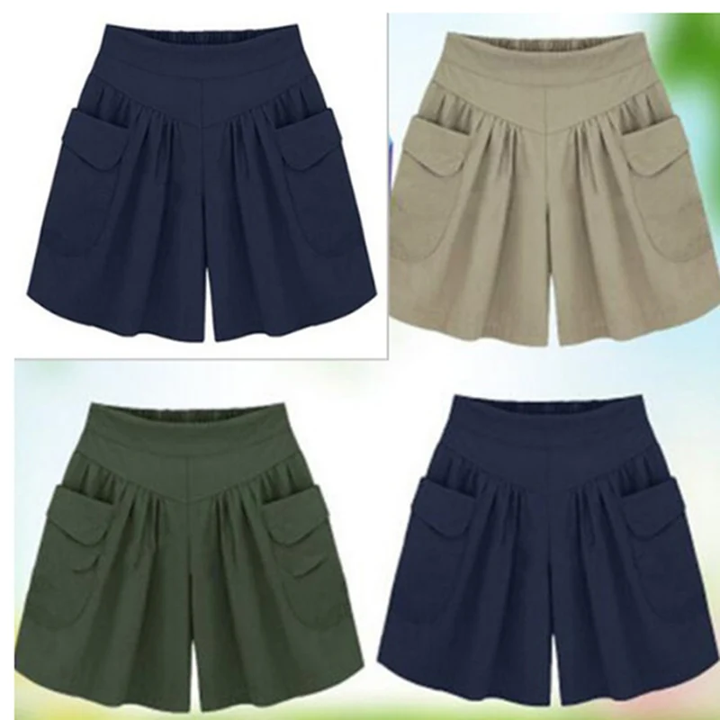 

Summer New Short Women Wide Leg Female Shorts Casual Loose Ladies High Waist Thin Pantalones Cortos Plus Size XL- 4XL 5XL