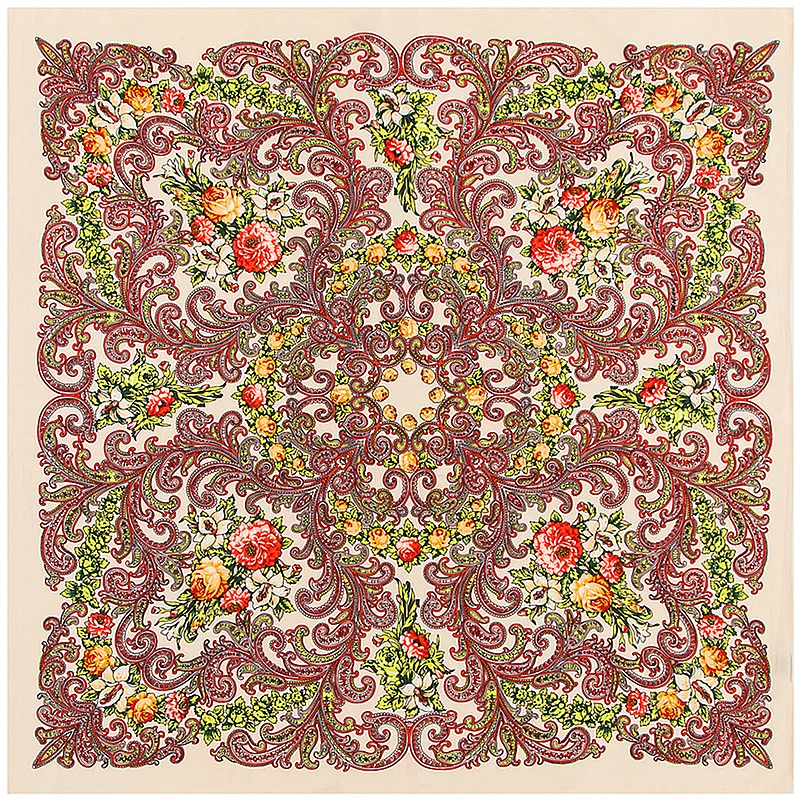 100% Silk Scarf Women Spain Retro Floral Print Square Scarves Muslim Wrap Neckerchief Female Foulard Hijab Lady Bufandas |