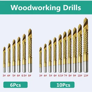 Профессиональное сверло из быстрорежущей стали с титановым покрытием, быстрорежущее сверло для фальцовки металлических отверстий в пластмассе, столярные инструменты для деревообработки