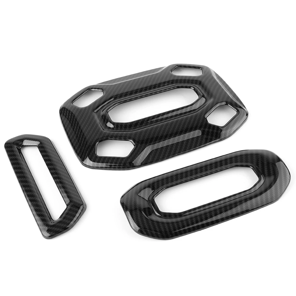 

Front Rear Central Roof Reading Lamp Cover Panel Trim For 2018 Jeep Wrangler JL Carbon Fiber Styling ABS Plastic
