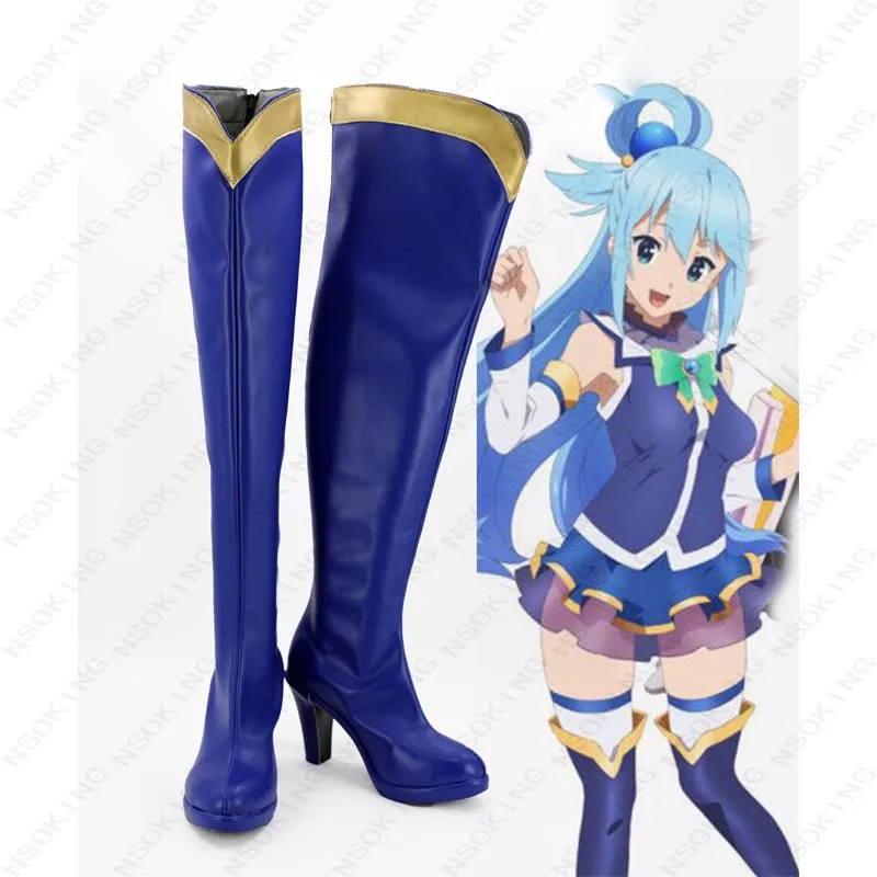 Аниме shose Kono Subarashii Sekai ni Shukufuku wo Aqua Cosplay сапоги|boots|boots bootsboots cosplay |
