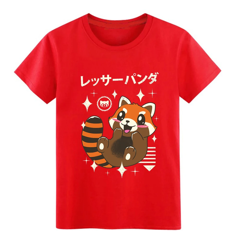 Men's Kawaii Red Panda t shirt create 100% cotton O Neck Pictures Crazy New Style Spring slim | Мужская одежда
