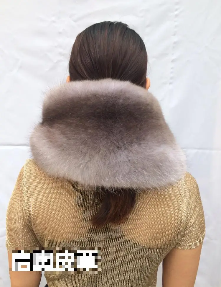 

Woman High Quality Fox Fur Whole Shawl Jewelry Lady Leather Hot Collar Without Smell Adult Unisex Solid Fashion Scarf