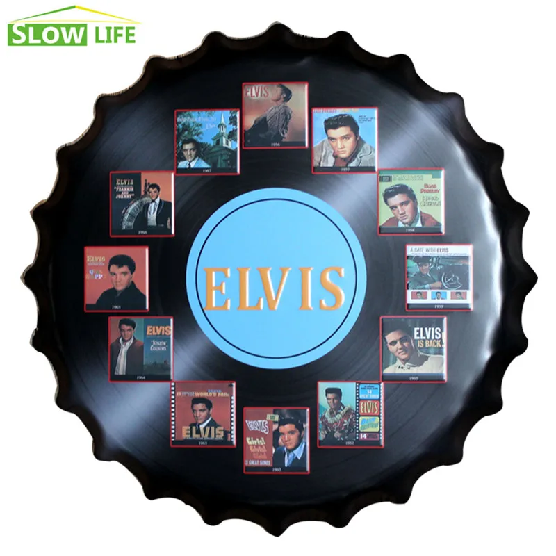 Официальный Elvis Presley бутылка крышка металлическая жестяная вывеска винтажный
