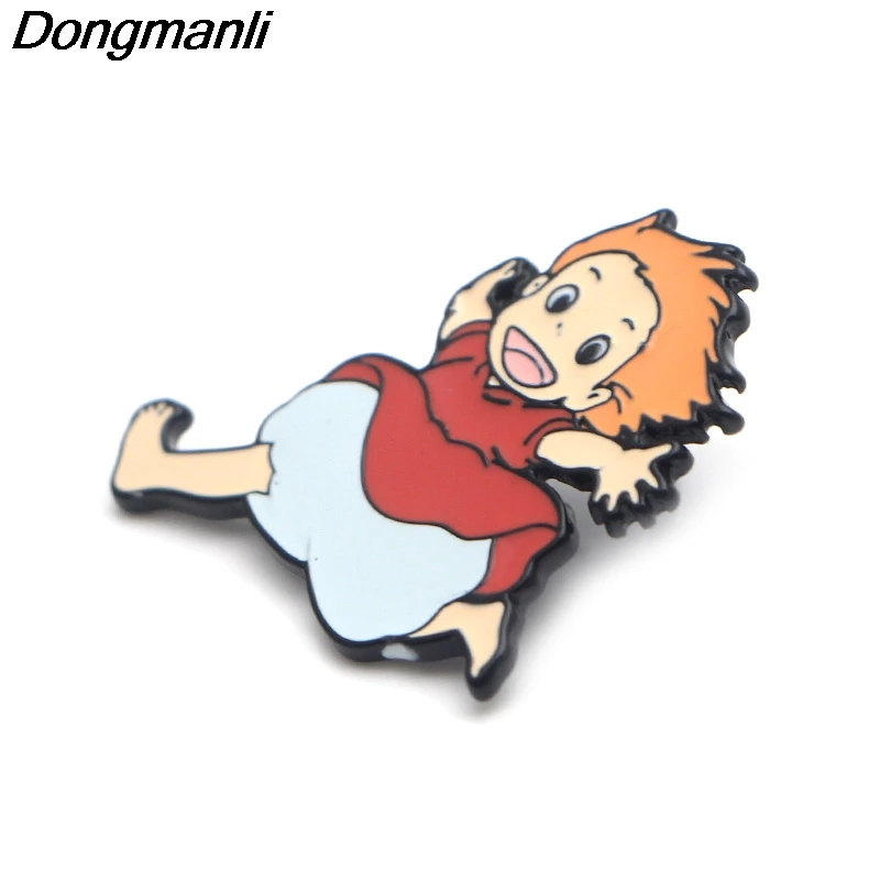 P3770 Dongmanli Мода Kawaii Ponyo металлические эмалированные броши и булавки для нагрудного штыря значок для рюкзака подарки воротник ювелирные изделия